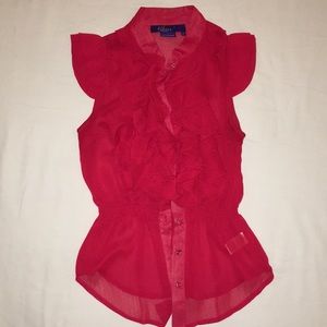 Miley Cyrus Max Azria ruffle top